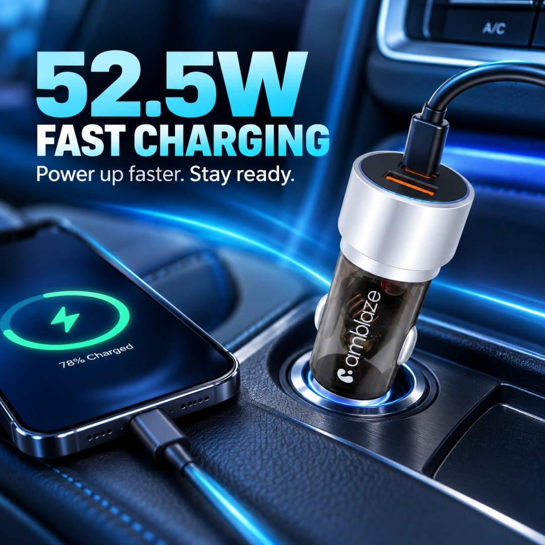 52.5W Dual Port Fast Car Charger – USB-C + USB-A | All Protocol Support - Image 2