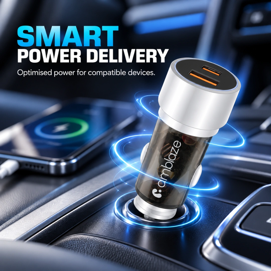 52.5W Dual Port Fast Car Charger – USB-C + USB-A | All Protocol Support - Image 3