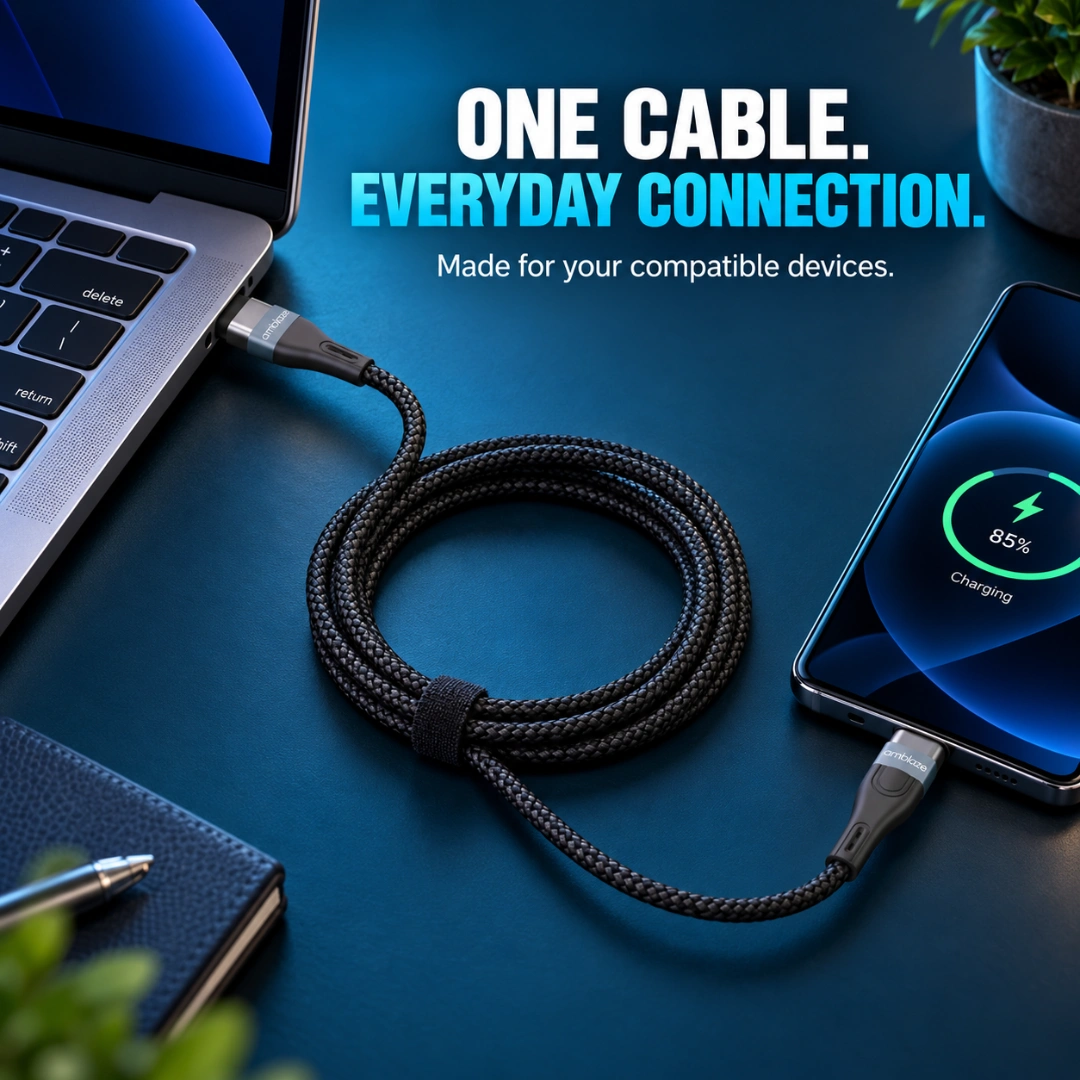 USB-C to C Fast Charging Data Cable – 1000mm | 120W | 480Mbps - Image 2