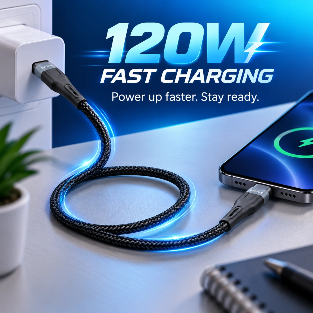 USB-C to C Fast Charging Data Cable – 1000mm | 120W | 480Mbps - Image 3